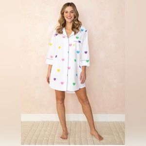 Printfresh Queen of Hearts 💛💜💙 Sleep Shirt Multi-Colored Green Pink Purple XL